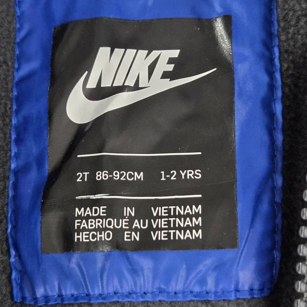 Nike Boys Jacket 2T (1-2‎ YRS 86-92CM) Black Puffer Colorblock Just Do It